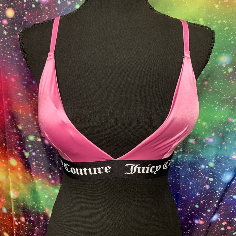 Juicy Couture Pink V-Neck Bra with Elastic Band